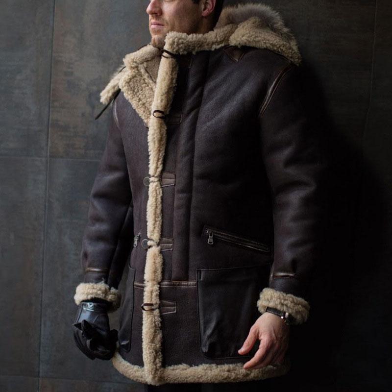 Vintage Thickened Fur Leather Coat - DUVAL