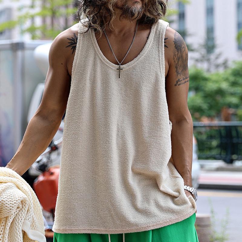 Casual Round Neck Solid Color Tank Top