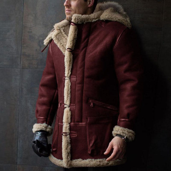 Vintage Thickened Fur Leather Coat - DUVAL