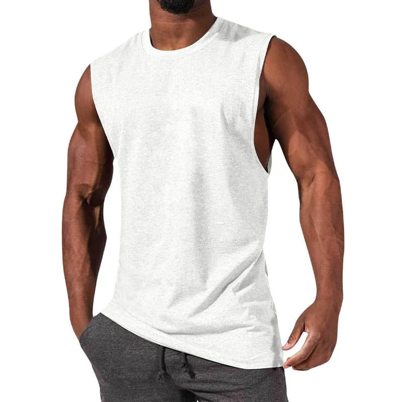 Solid Color Crew Neck Tank Top