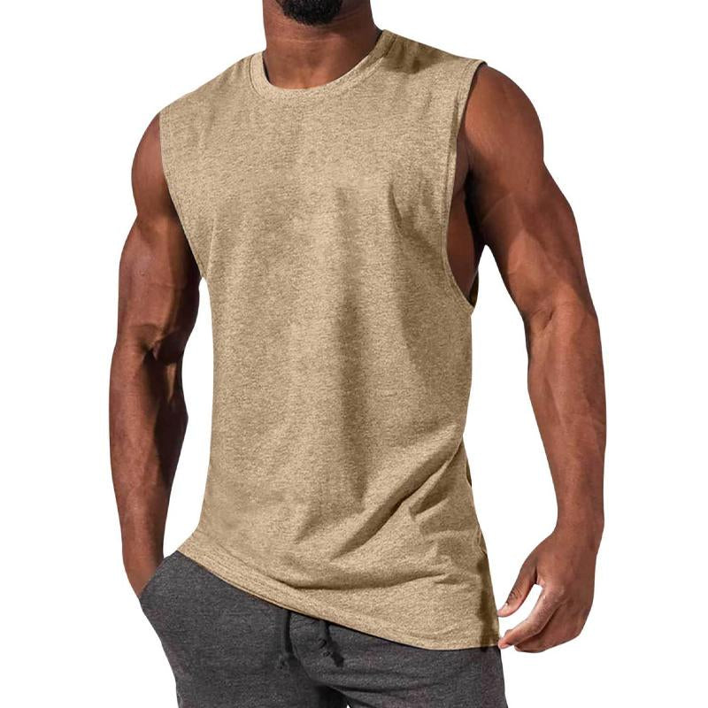 Solid Color Crew Neck Tank Top