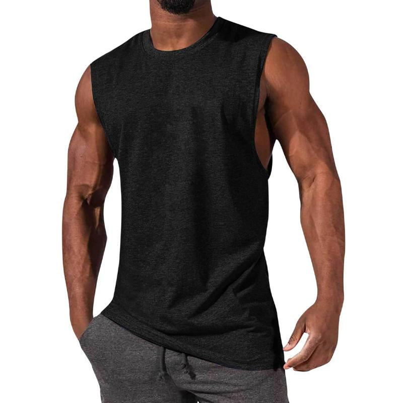 Solid Color Crew Neck Tank Top