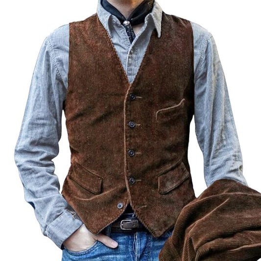 men's-vintage-corduroy-multi-pocket-suit-vest