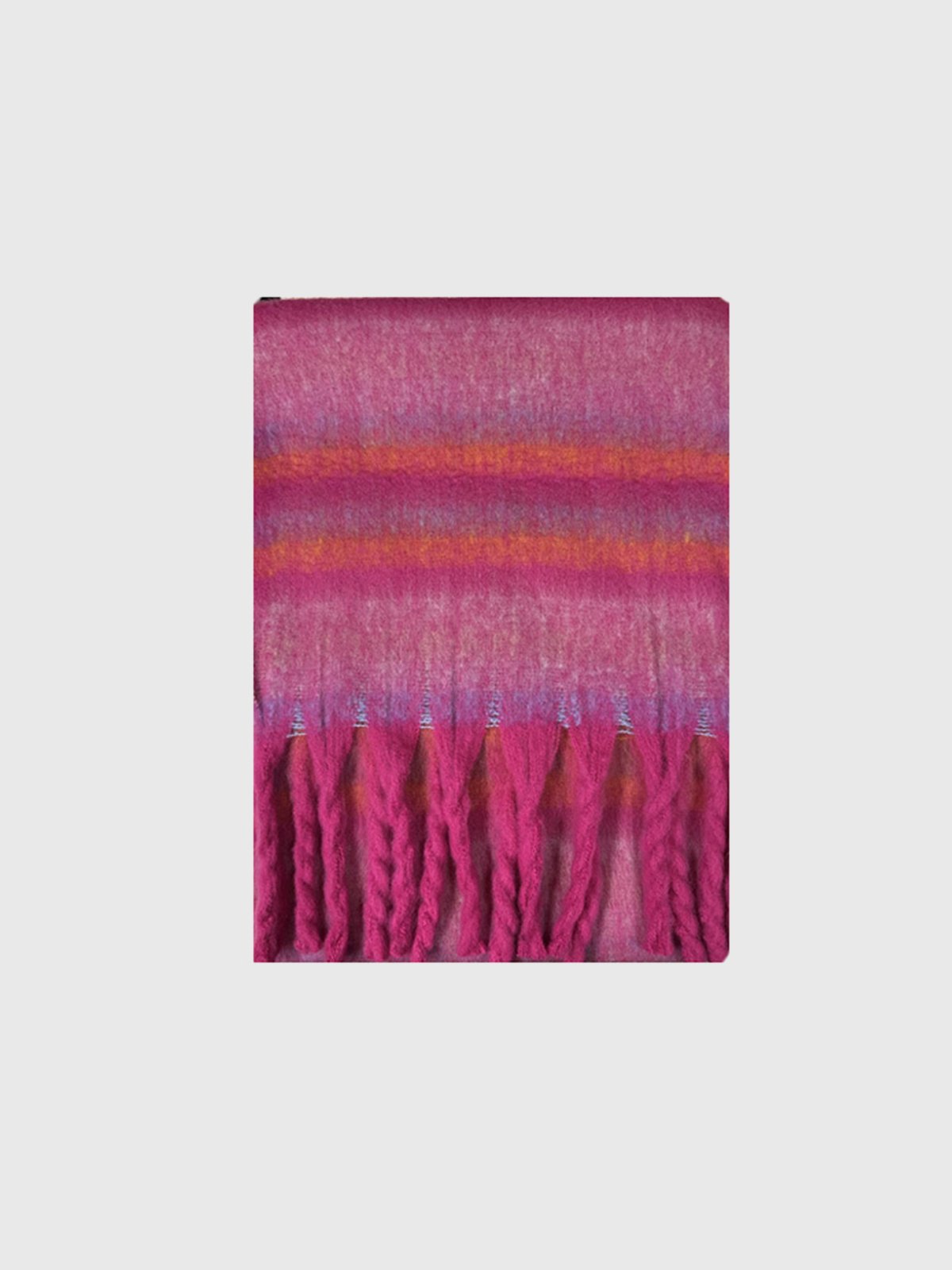 Colorful Stripes Cozy Scarf with Fringes