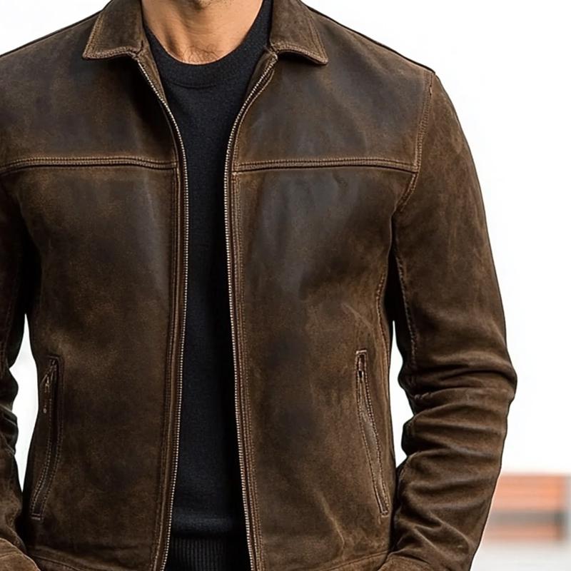 Men's Zipper Leather Jacket