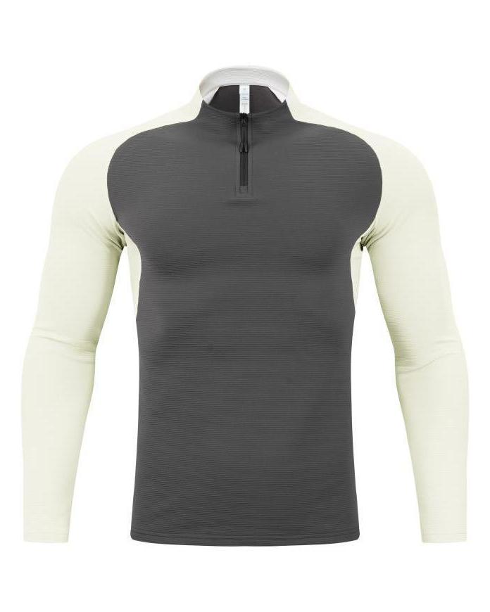 Shoulder Cut Quarter Zip Pullover Long Sleeve