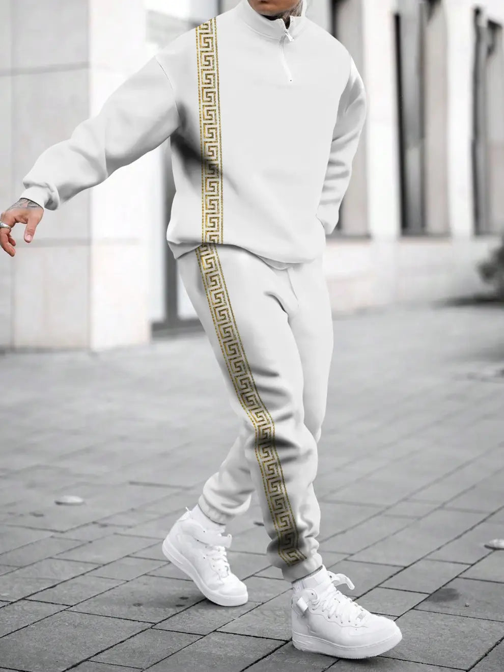 Relaxed Zipper Long Sleeve Two Piece Set - DUVAL