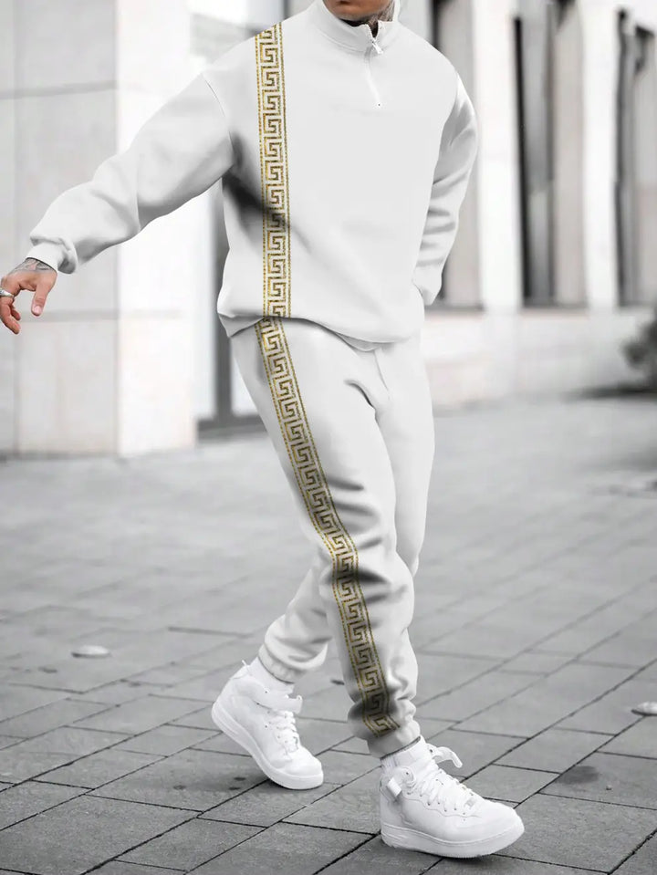 Relaxed Zipper Long Sleeve Two Piece Set - DUVAL