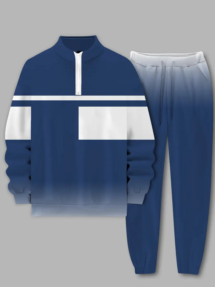 Relaxed Zipper Long Sleeve Two Piece Set - DUVAL