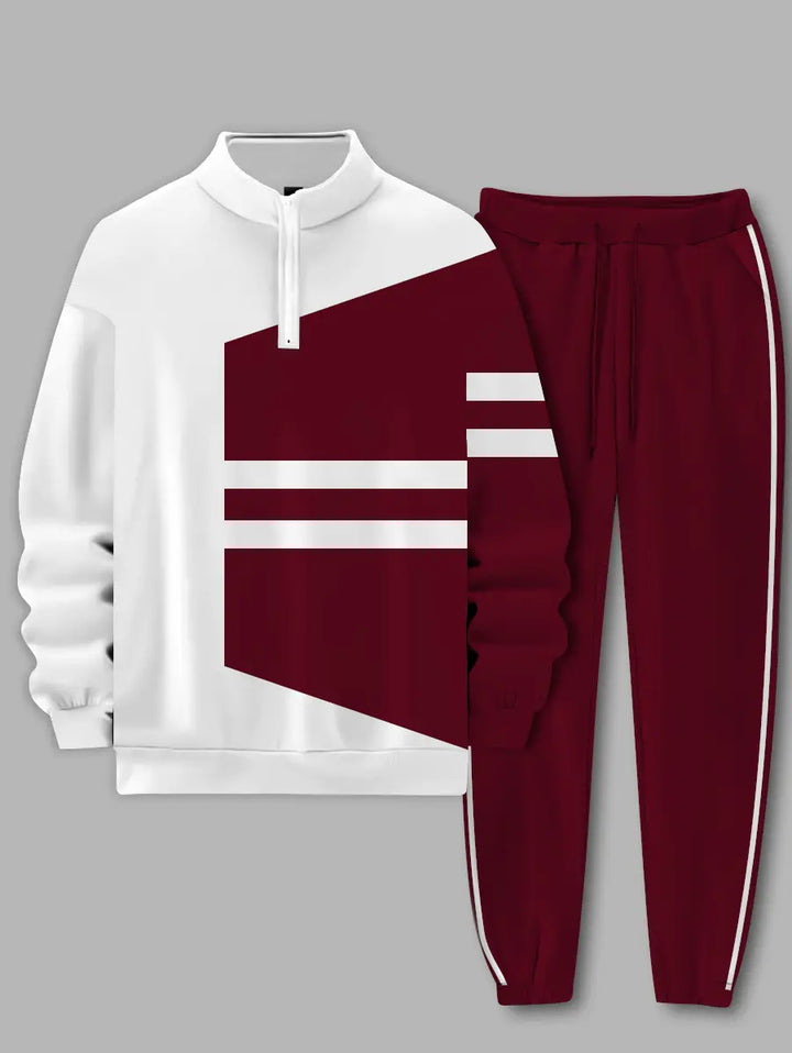 Relaxed Zipper Long Sleeve Two Piece Set - DUVAL