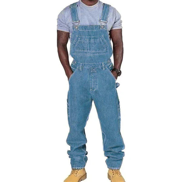 Casual Denim Multi-pocket Loose Overalls