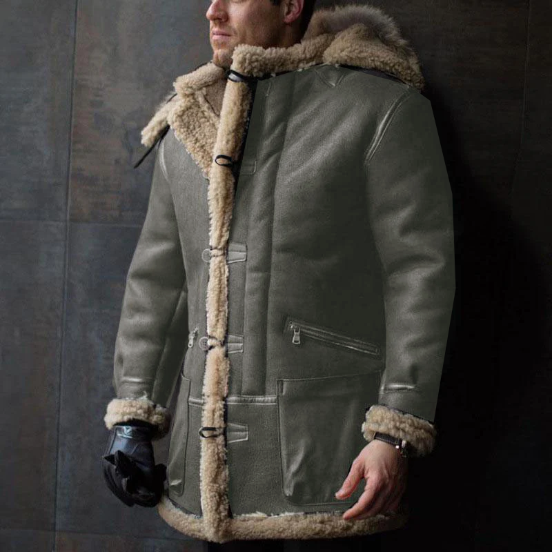 Men's Vintage Thickened Fur Leather Coat