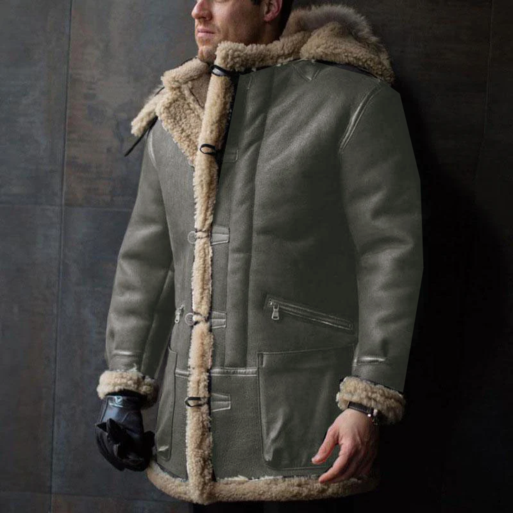 Vintage Thickened Fur Leather Coat - DUVAL