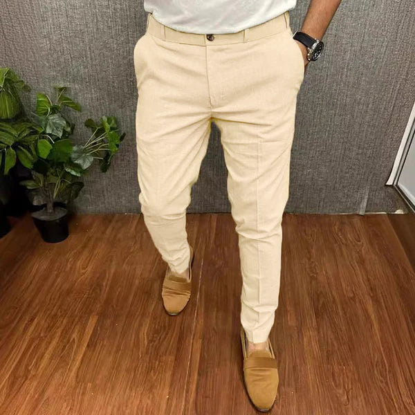 Solid Color Casual Slim Straight Pants