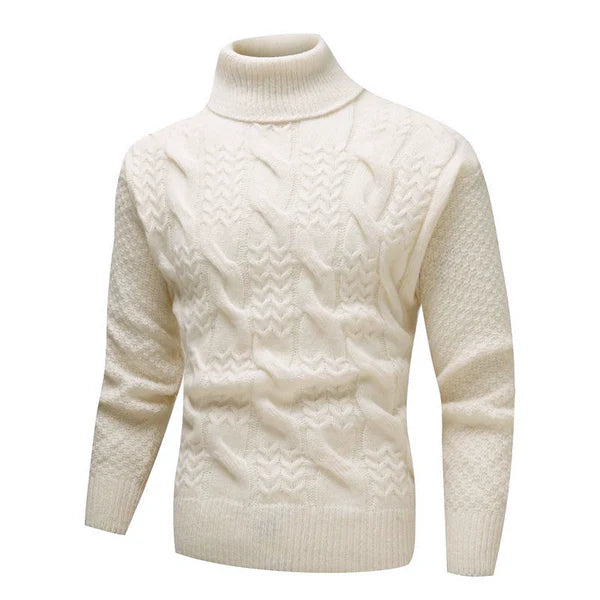 Turtleneck Jacquard Long Sleeve Knitted Sweater