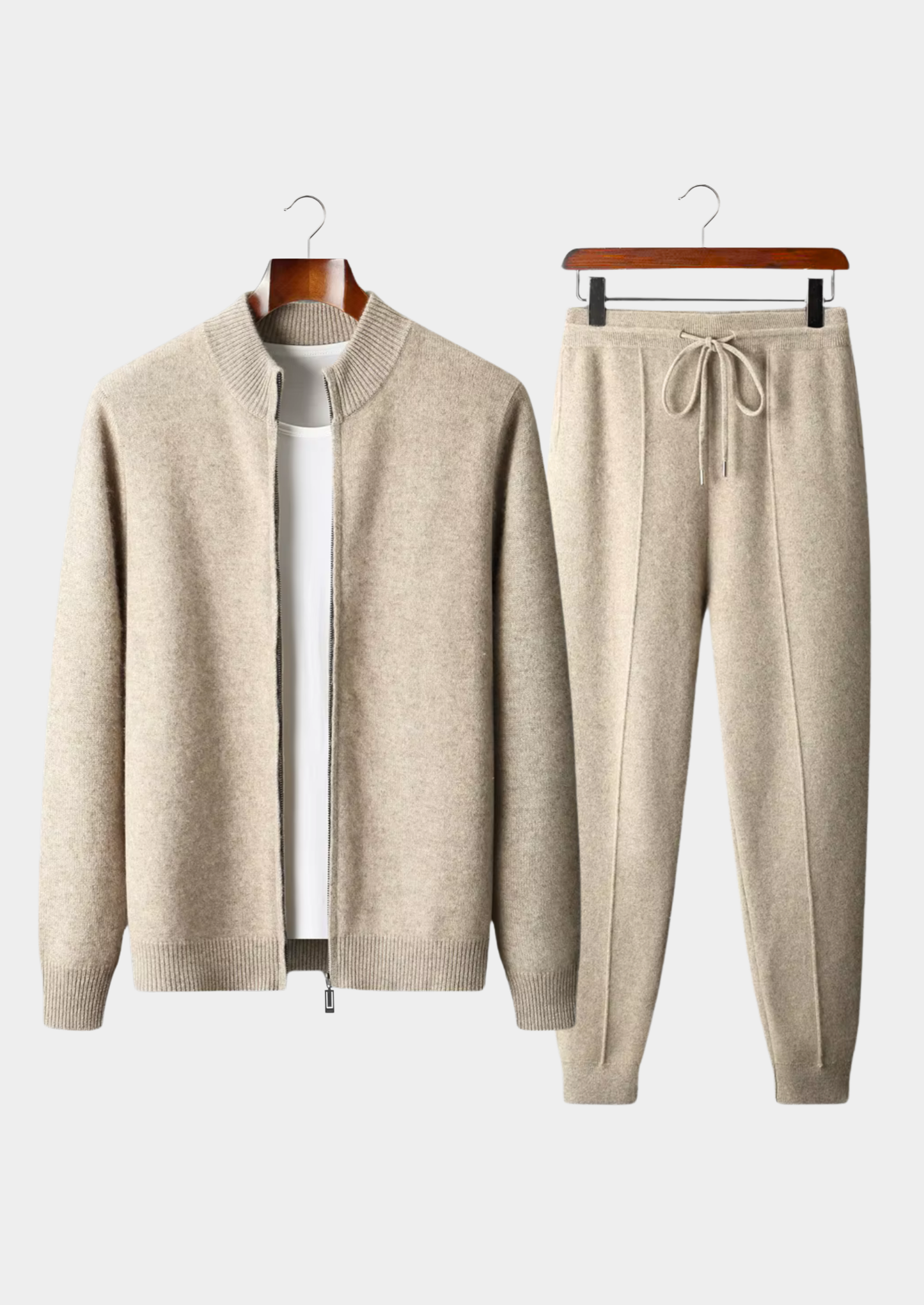 Pure Extra-Fine Merino Wool Sand Luzzo Set