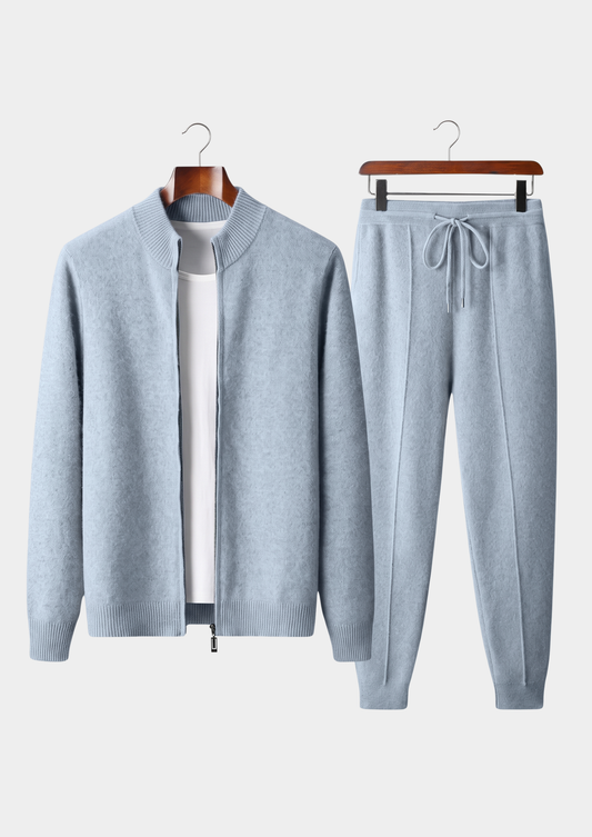 Pure Extra-Fine Merino Wool Light Blue Luzzo Set