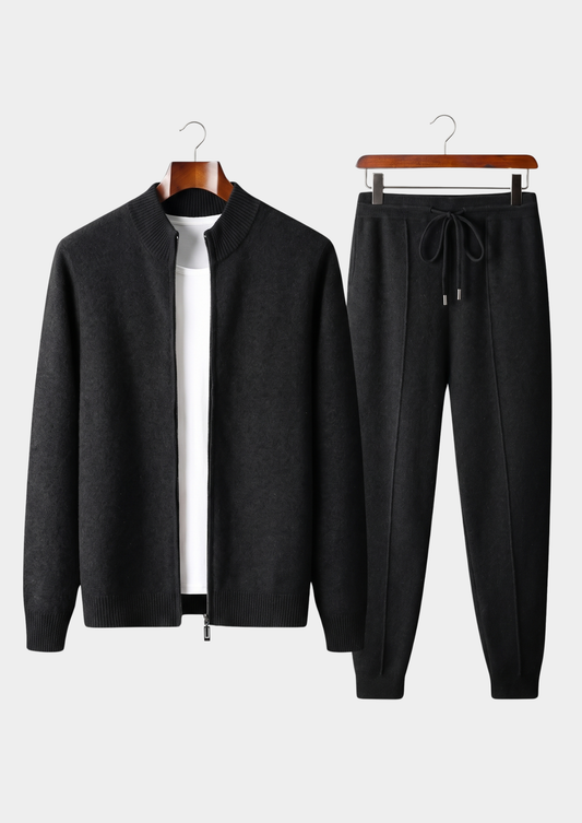 Pure Extra-Fine Merino Wool Black Luzzo Set