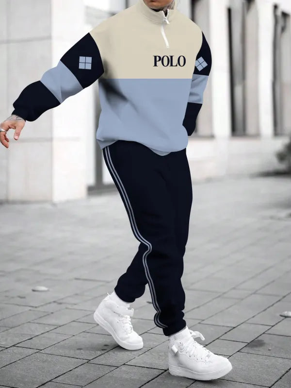 Long Sleeve Zipper Two-piece Set - DUVAL