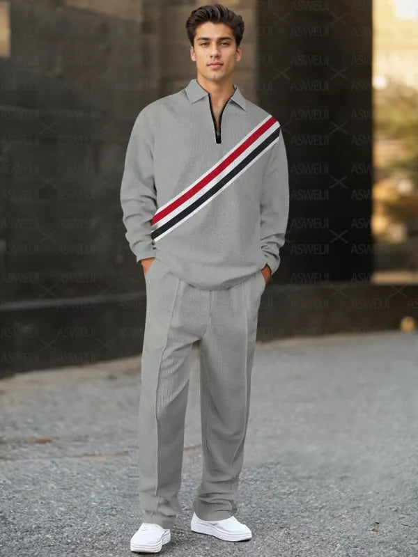 Long Sleeve Zipper Two-piece Set - DUVAL