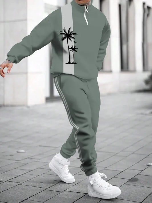 Long Sleeve Zipper Two-piece Set