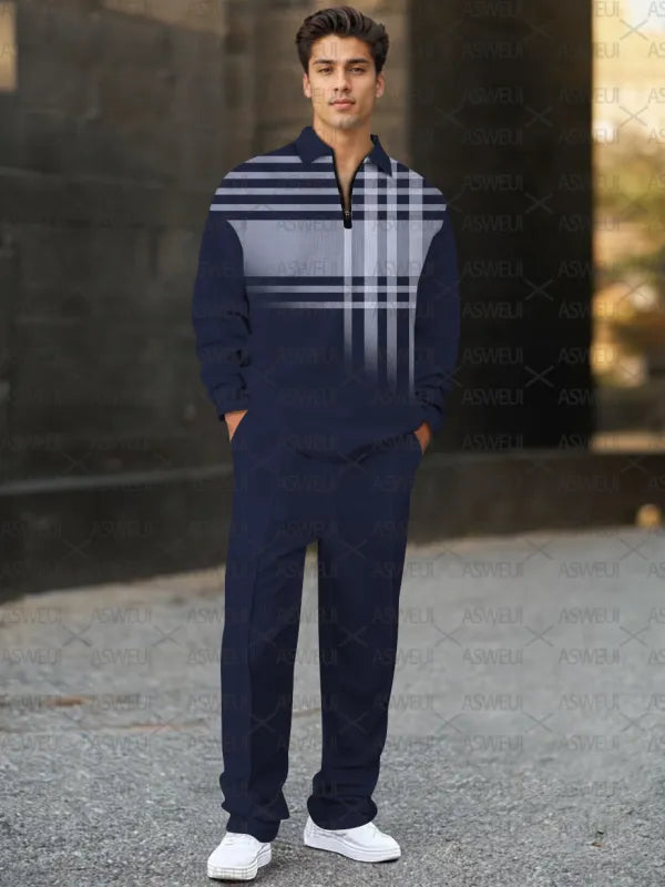 Long Sleeve Zipper Two-piece Set - DUVAL