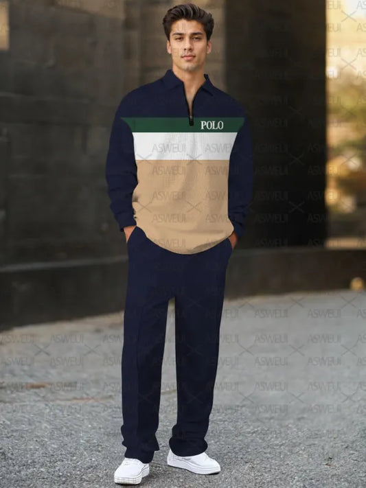 Long Sleeve Zipper Two-piece Set