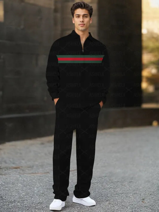 Long Sleeve Zipper Two-piece Set