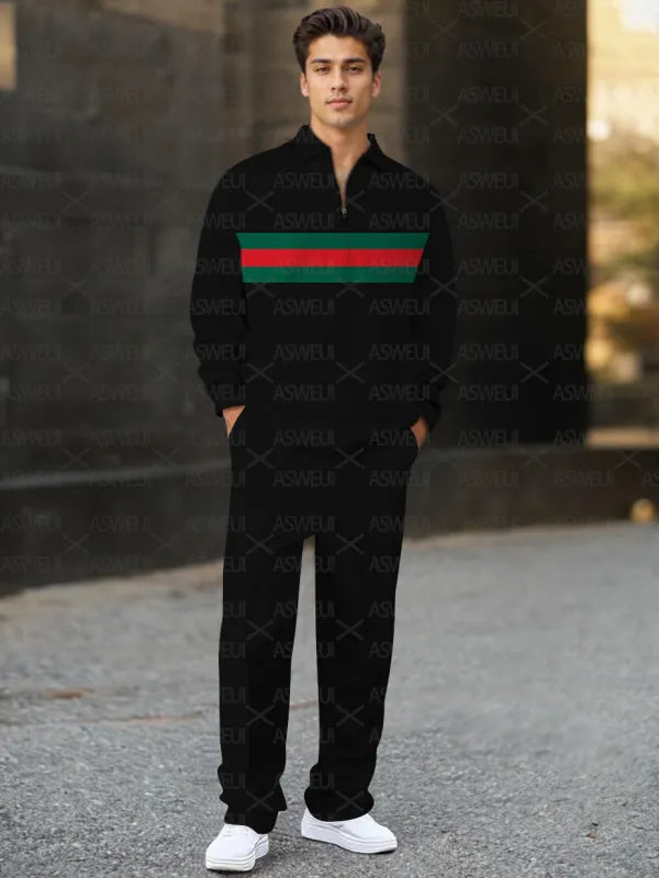 Long Sleeve Zipper Two-piece Set - DUVAL