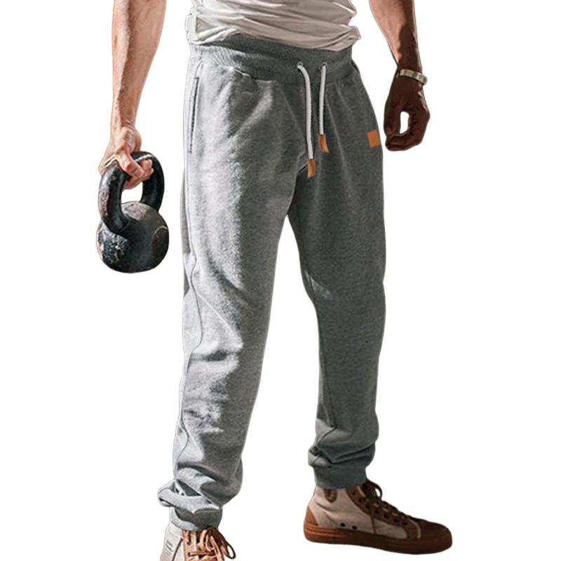 men's-loose-drawstring-solid-color-sports-pants