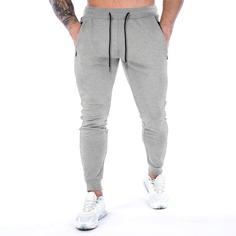 men's-solid-drawstring-elastic-waist-fitness-sports-pants