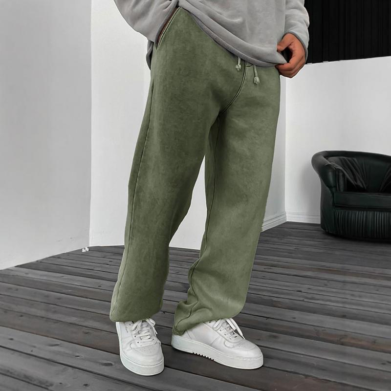 men's-solid-color-loose-elastic-waist-sports-pants