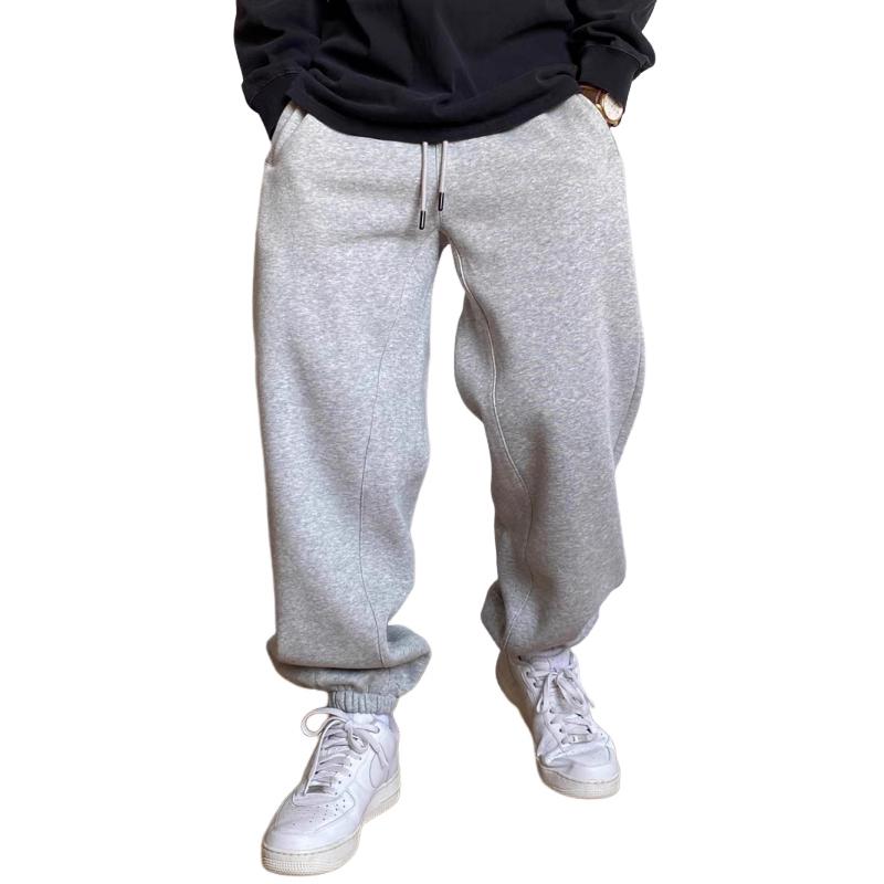 men's-casual-solid-color-loose-drawstring-sweatpants