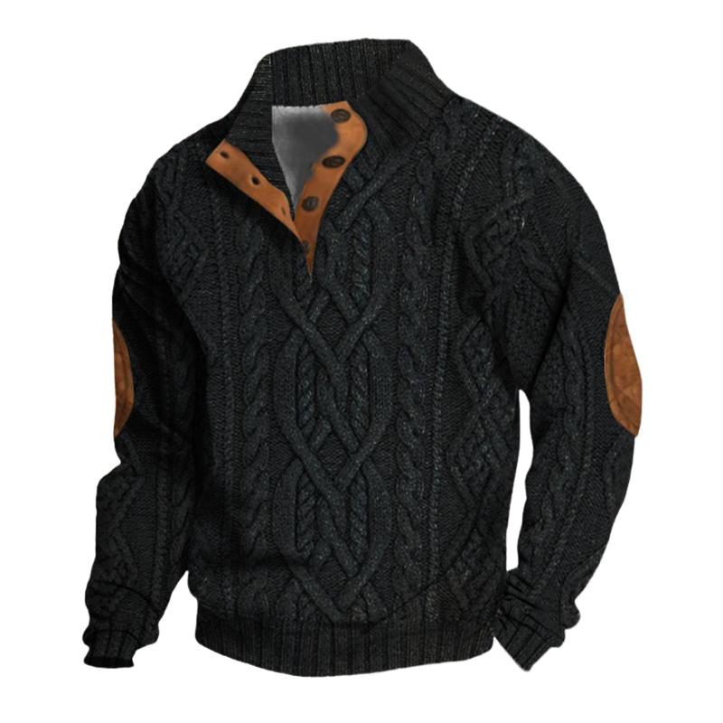 men's-vintage-stand-collar-knitted-cable-sweater