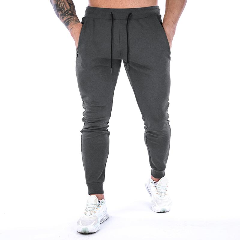 men's-solid-drawstring-elastic-waist-fitness-sports-pants