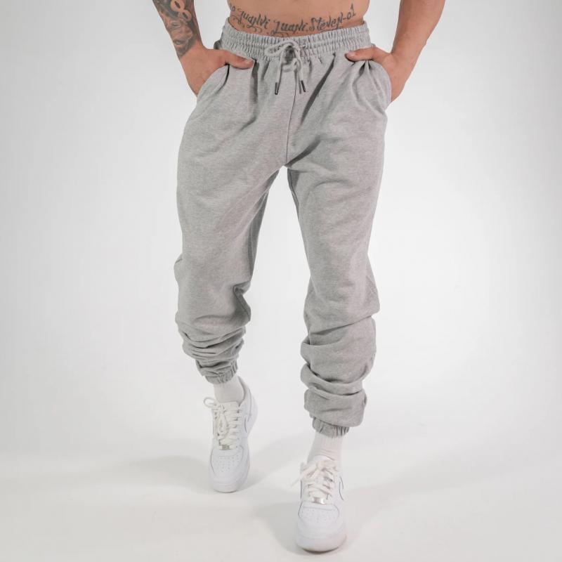 men's-solid-color-elastic-waist-casual-sports-pants