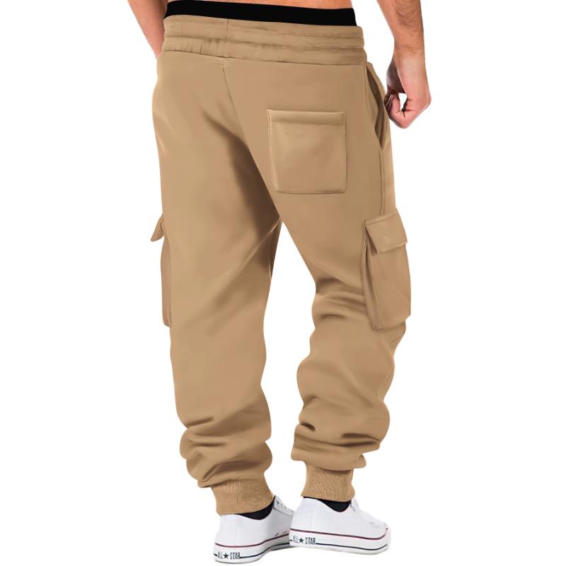 men's-solid-color-sports-multi-pocket-sweatpants