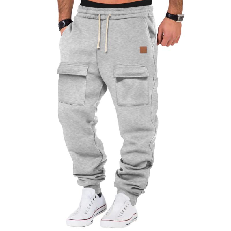 men's-sports-solid-color-multi-pocket-sweatpants