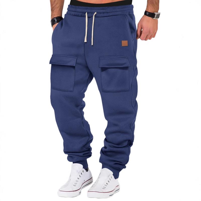 men's-sports-solid-color-multi-pocket-sweatpants