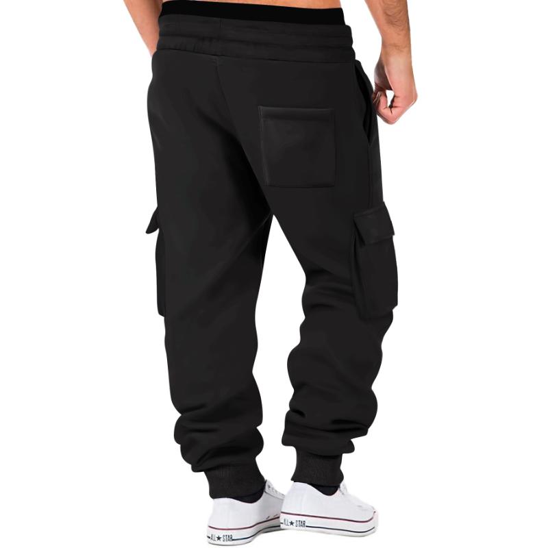 men's-solid-color-sports-multi-pocket-sweatpants