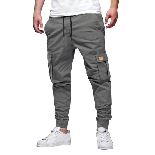 men's-casual-multi-pocket-solid-color-cargo-pants