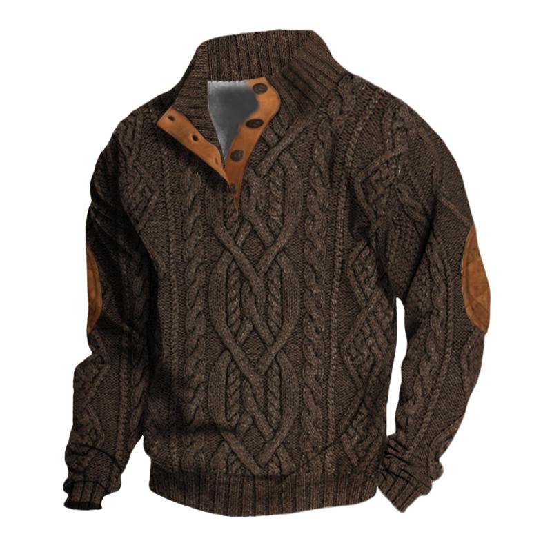 men's-vintage-stand-collar-knitted-cable-sweater