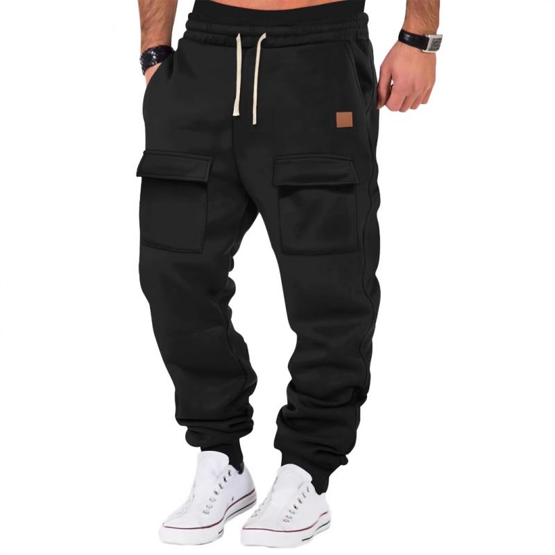 men's-sports-solid-color-multi-pocket-sweatpants