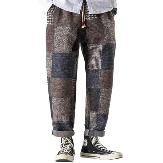 Classic Vintage Check Casual Pants