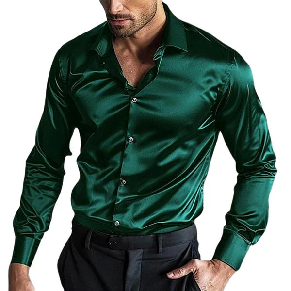 Silk Lapel Long Sleeve No-iron Anti-wrinkle Shirt