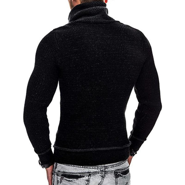 Long Sleeve Turtleneck Pocket Knit Sweater