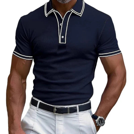 Casual Lapel Slim Fit Short Sleeve Polo Shirt