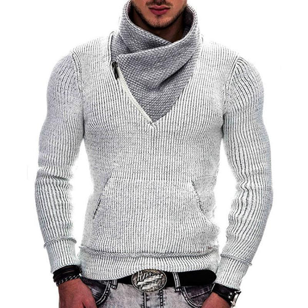 Long Sleeve Turtleneck Pocket Knit Sweater