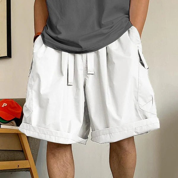 Loose Multi-pocket Elastic Waist Cargo Shorts