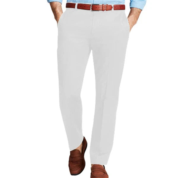 Casual Solid Color Straight Slim Suit Pants